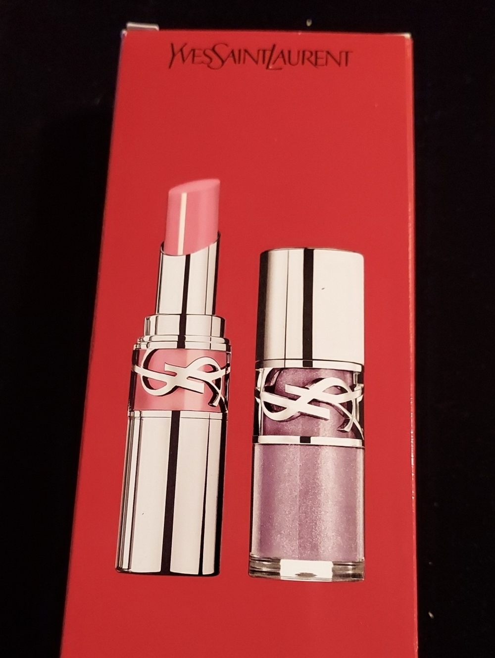 Yves Saint Laurent Pink Lipstick & Lilac Gloss Duo